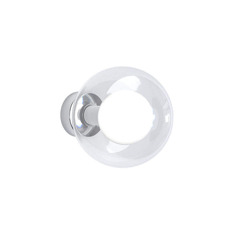 foto del prodotto applique contemporaneo willow metallo cromo vetro bianco e satinato 1 luce g9