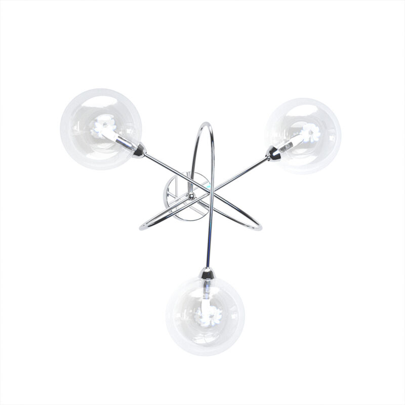 foto del prodotto applique contemporaneo willow metallo cromo vetro trasparente 3 luci g9