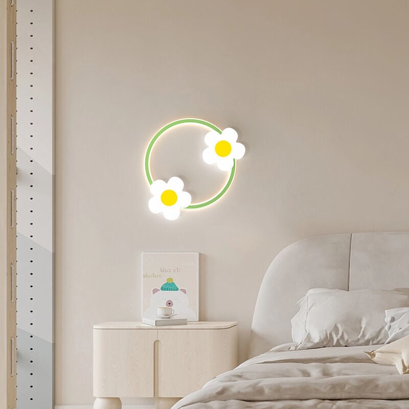 foto del prodotto applique creativa a forma di girasole, applique decorativa per camerette per bambini bianco caldo 3000 k 