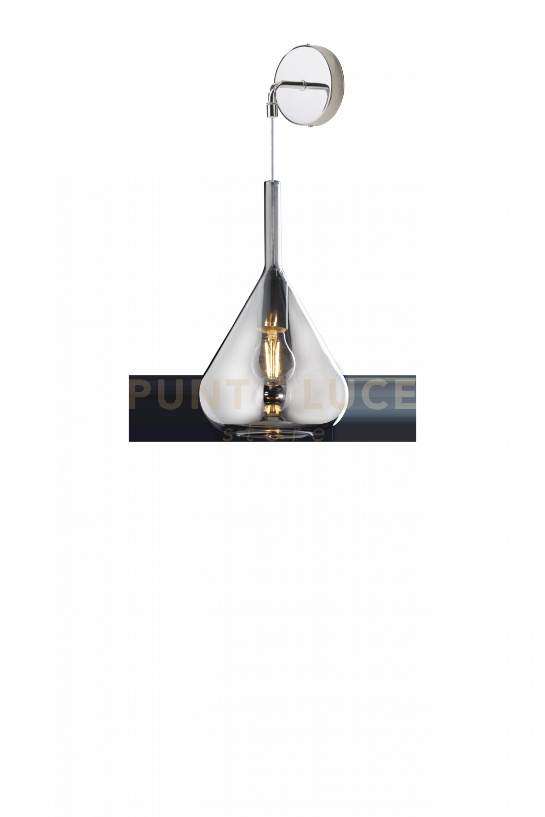 foto del prodotto applique cromo 1 luce vetro fume 1177cr a fu