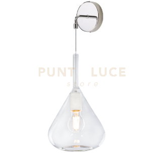 foto del prodotto applique cromo 1 luce vetro trasparente 1177cr a tr