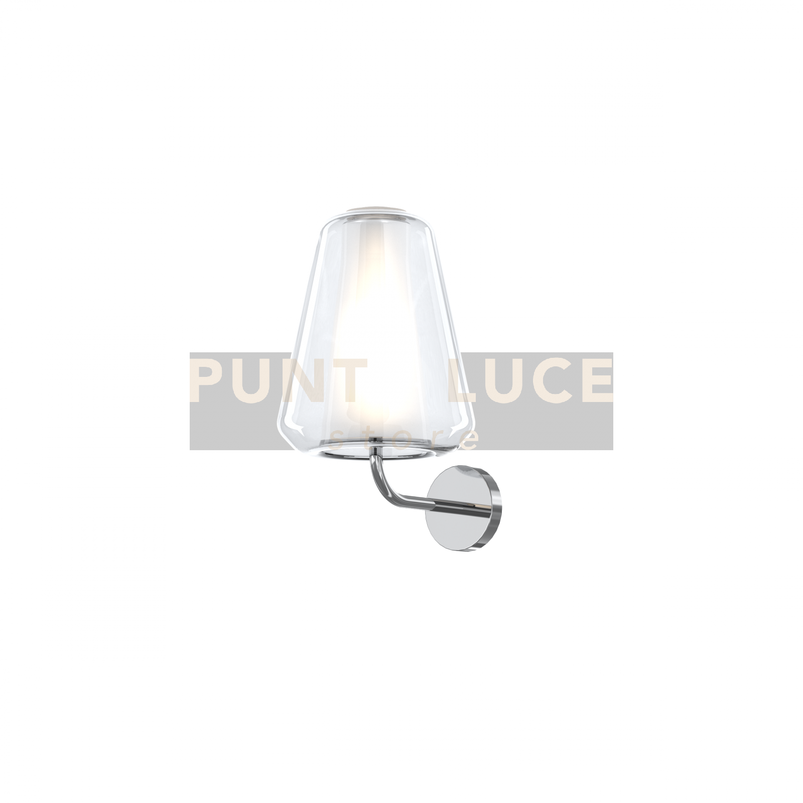 foto del prodotto applique cromo vetro gamma trasparente 1176cr a gamma tr