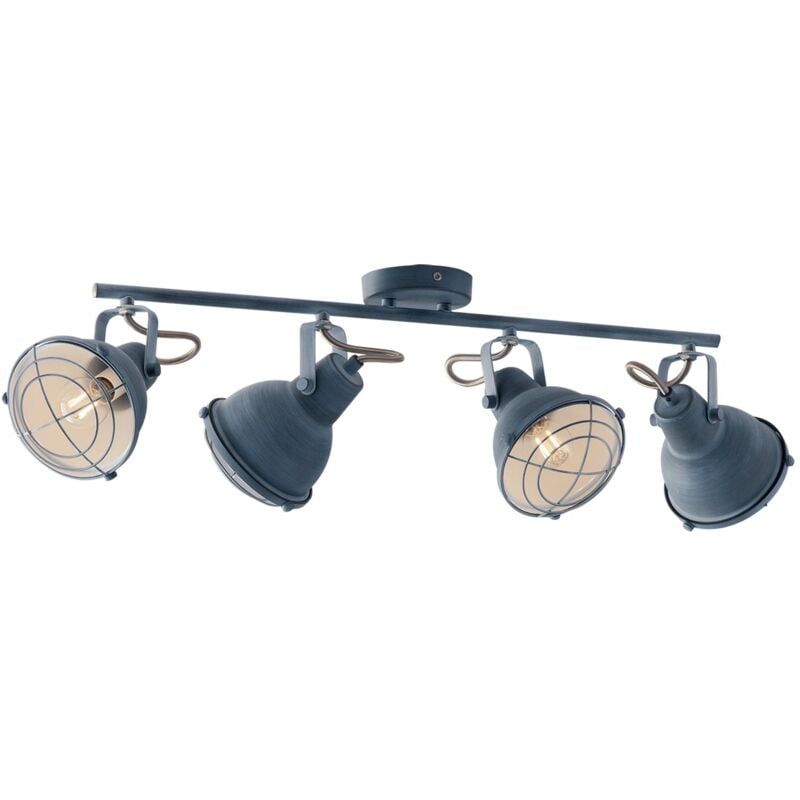foto del prodotto applique cuba in metallo grigio stile industrial con quattro diffusori