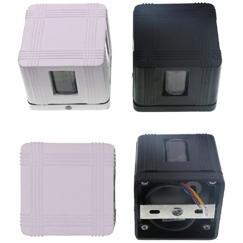 foto del prodotto applique cubo 4 fasci luce g9 illuminazione impermeabile ip65 box bianco nero bianco