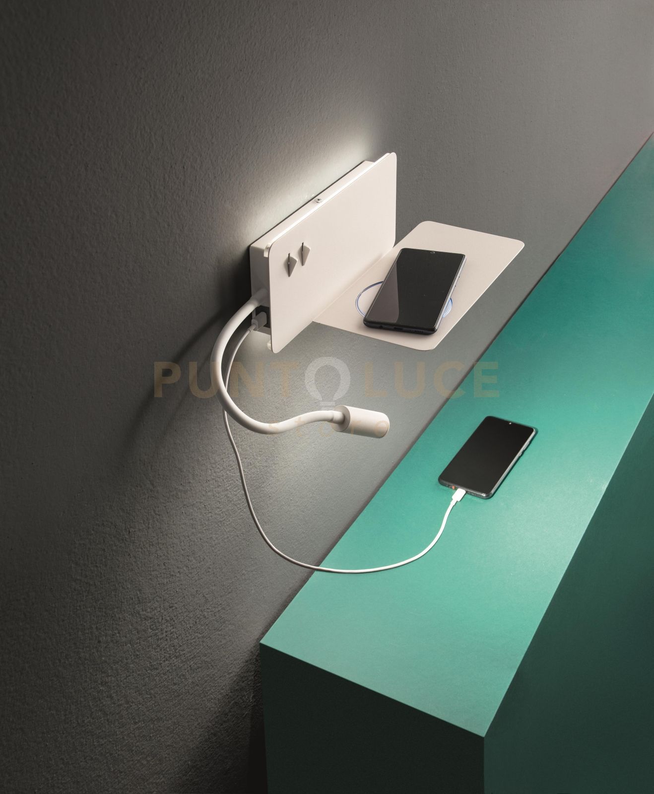 foto del prodotto applique da comodino flat a led destro bianco 3000k 790lm 9w