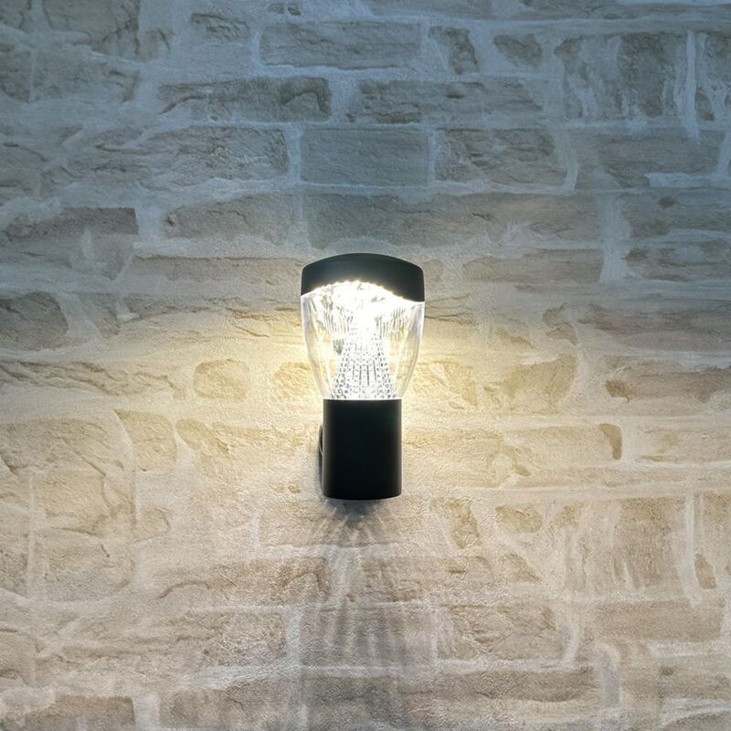 foto del prodotto applique da esterno 10w led nabirat nero bianco caldo