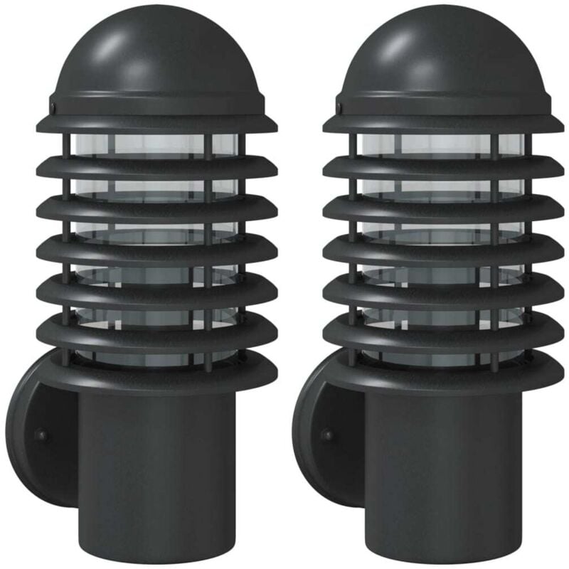 foto del prodotto applique da esterno 2 pz nere in acciaio inossidabile - vidaxl