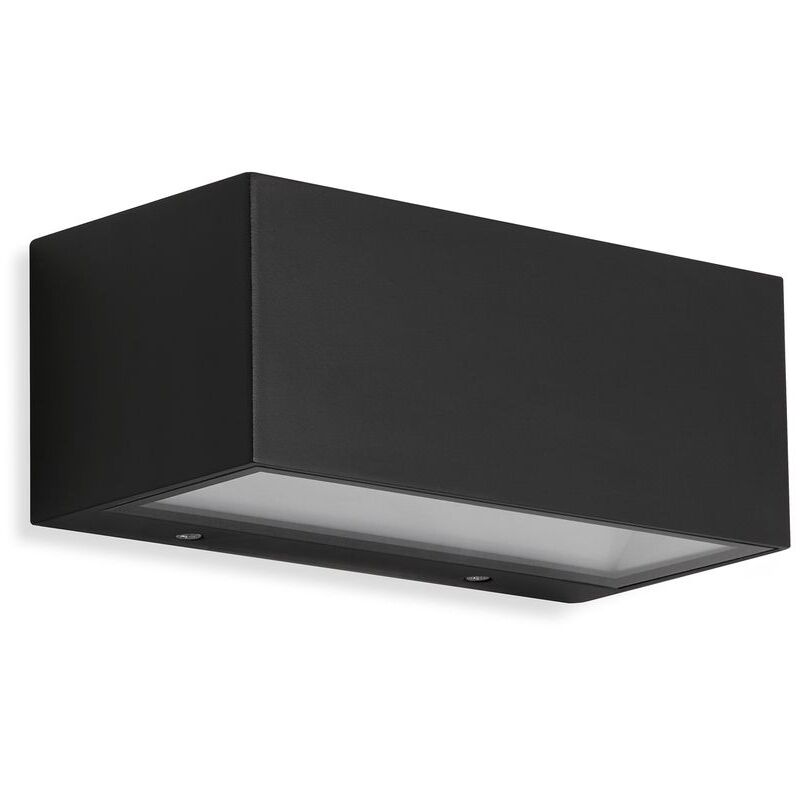 foto del prodotto applique da esterno a led lampada da esterno ip44 4000k 12w nero metallo vetro telefunken
