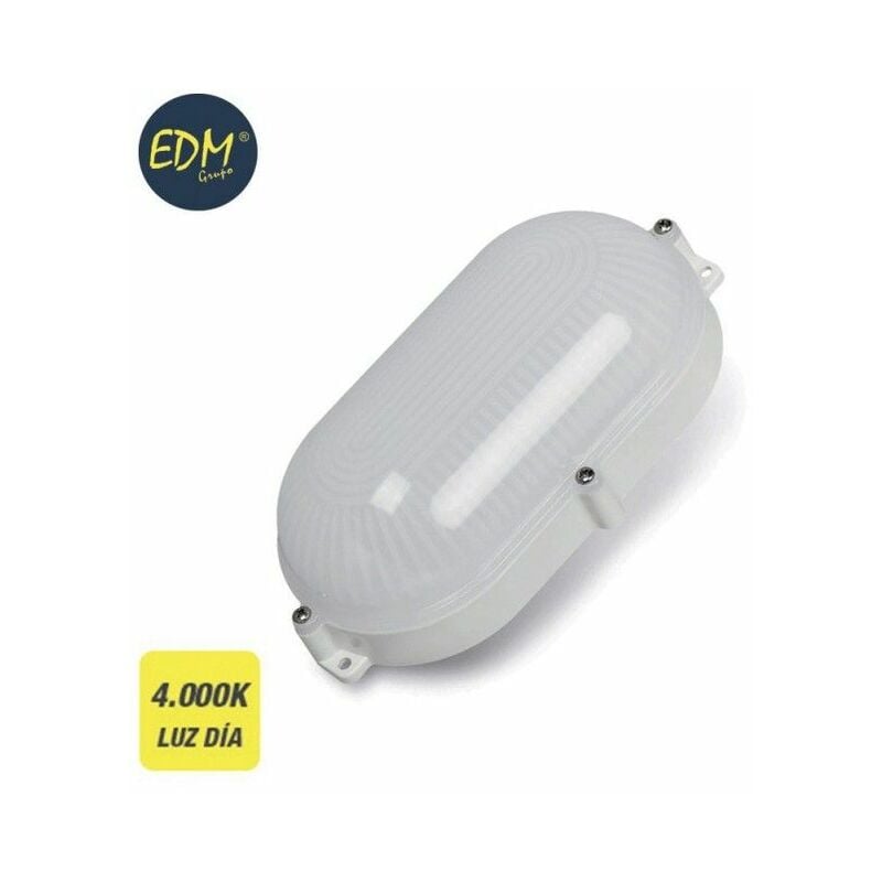foto del prodotto applique da esterno a led ovale 9w ip65 4000k 22x12x6cm luce diurna edm