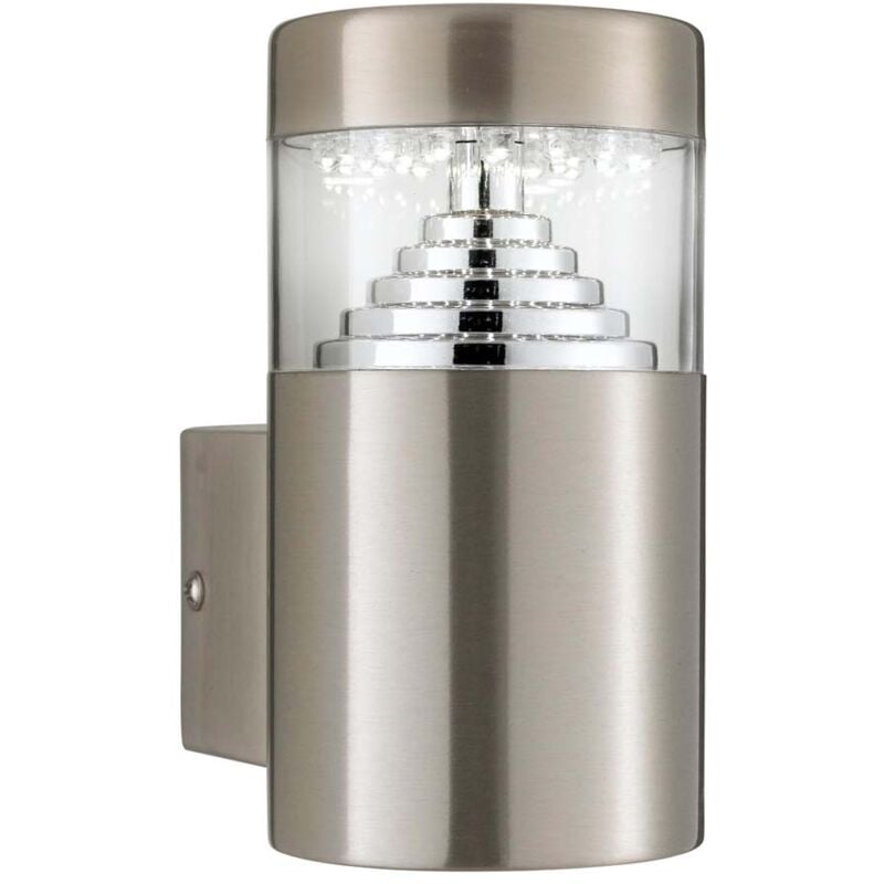 foto del prodotto applique da esterno brooklyn led 1,8w, piastra posteriore quadrata in acciaio inox 6500k trasparente