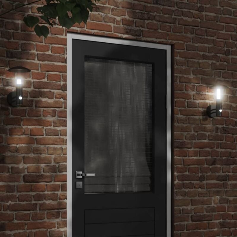 foto del prodotto applique da esterno con sensore nera in acciaio inossidabile vidaxl