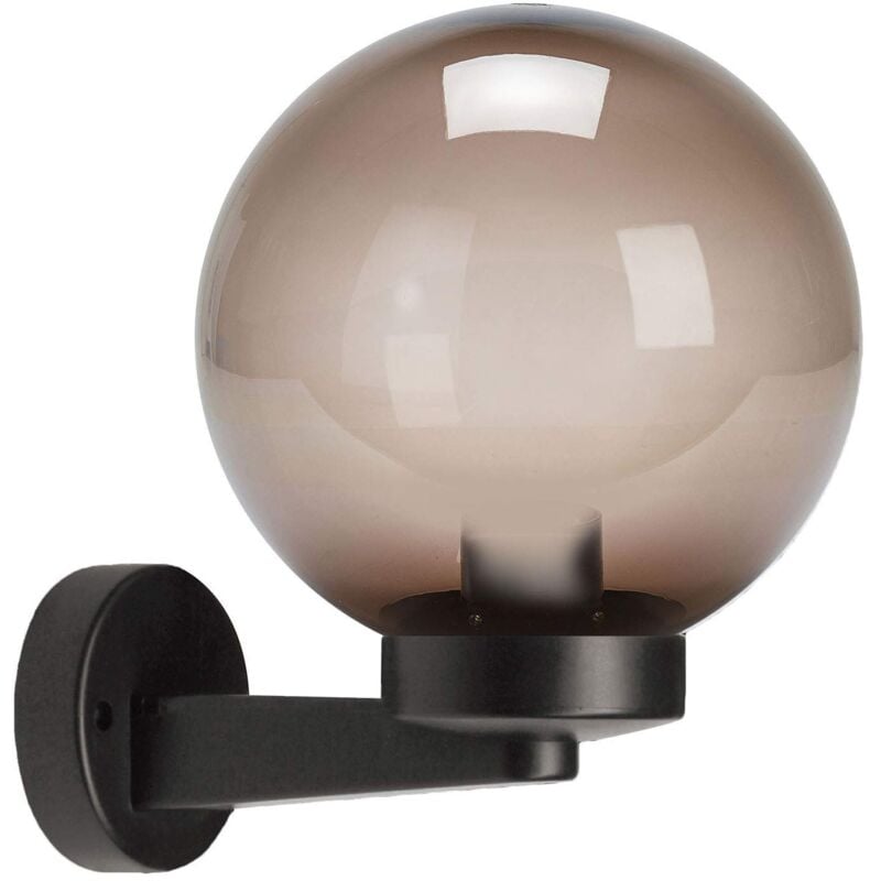 foto del prodotto applique da esterno con sfera fum impermeabile ip65 attacco lampadina grande e27 ideale per montaggio all esterno velamp