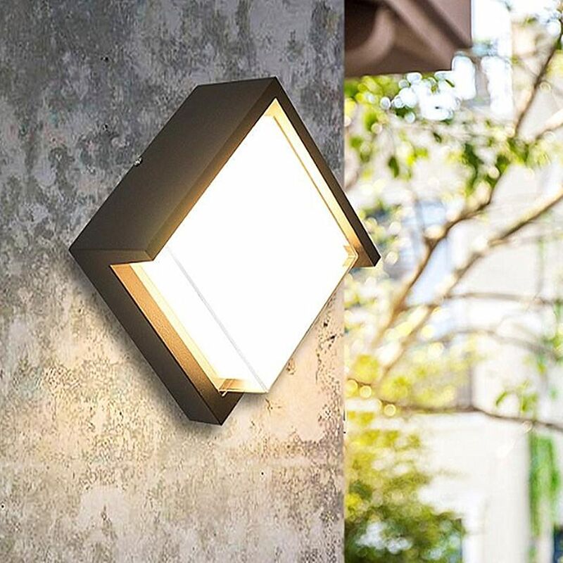 foto del prodotto applique da esterno e interno lampada moderna per parete muro ip65 faretto 15w luce bianca naturale 4200k impermeabile