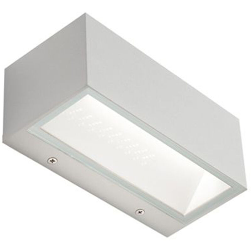 foto del prodotto applique da esterno grande biemissione box alluminio bianco 20w led 3000k
