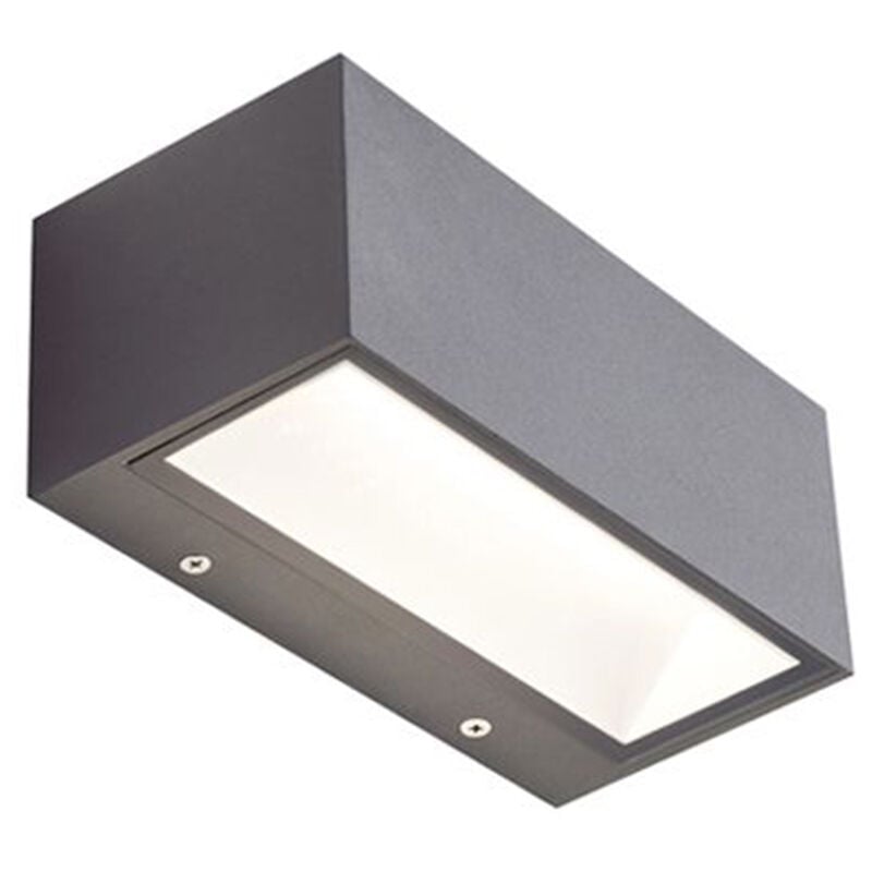 foto del prodotto applique da esterno grande biemissione box alluminio grafite 20w led 3000k