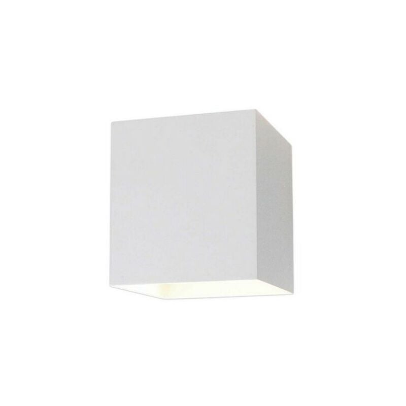 foto del prodotto applique da esterno kelly,alluminio bianco,ip54, potenza massima 5w luce calda 4000k, l 10 x p 10 x h 10 cm,forma cubica gloupie