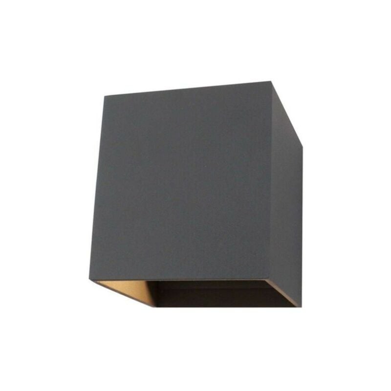 foto del prodotto applique da esterno kelly,alluminio nero,ip54, potenza massima 5w luce calda 4000k, l 10 x p 10 x h 10 cm,forma cubica, gloupie