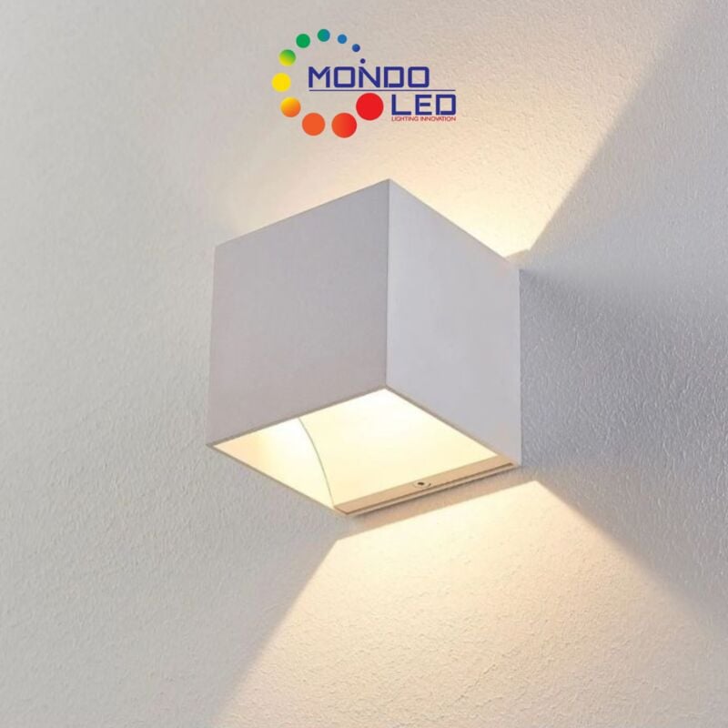 foto del prodotto applique da esterno led 12w 6 6 bianco 3000k 1200 lumen ip65 mondo led
