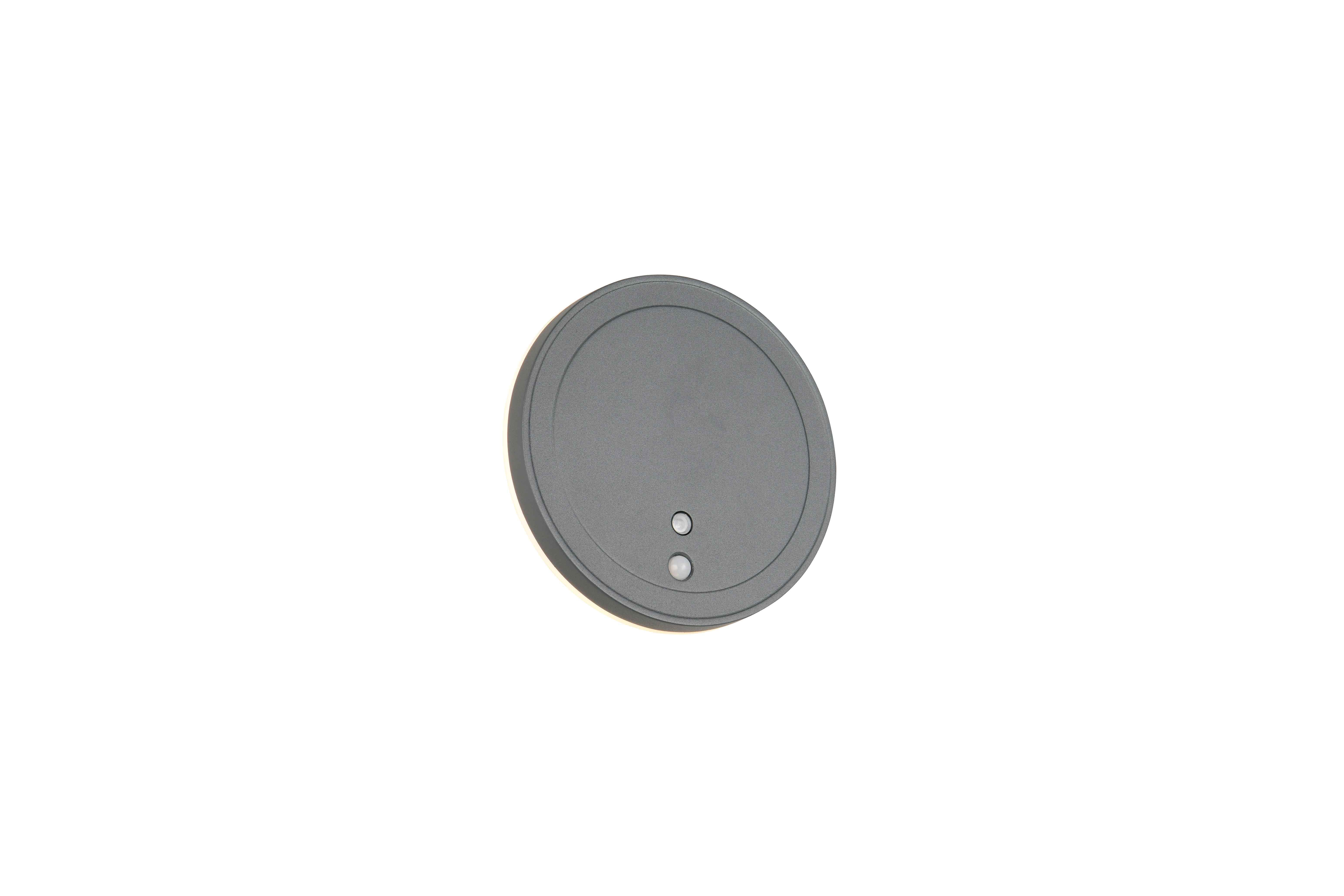 foto del prodotto applique da esterno led ricaricabile, c sensori, tonda, d 14 cm, fortaleza