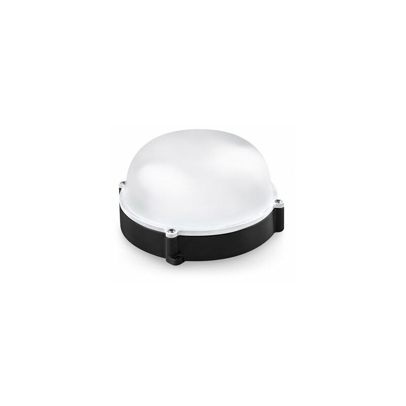 foto del prodotto applique da esterno led rotondo matel ip65 nero 12w caldo