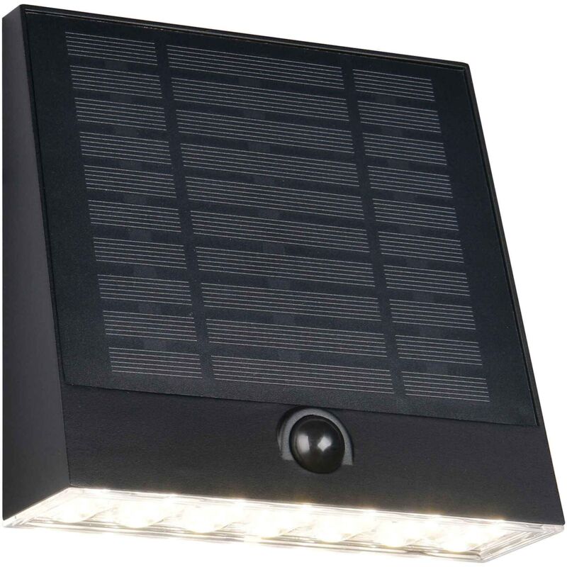 foto del prodotto applique da esterno led, solare, c sensori, nero, l 16 cm, alvorada