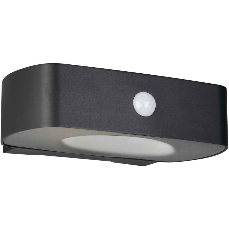 foto del prodotto applique da esterno led, solare, c sensori, nero, l 22 cm, bilbao