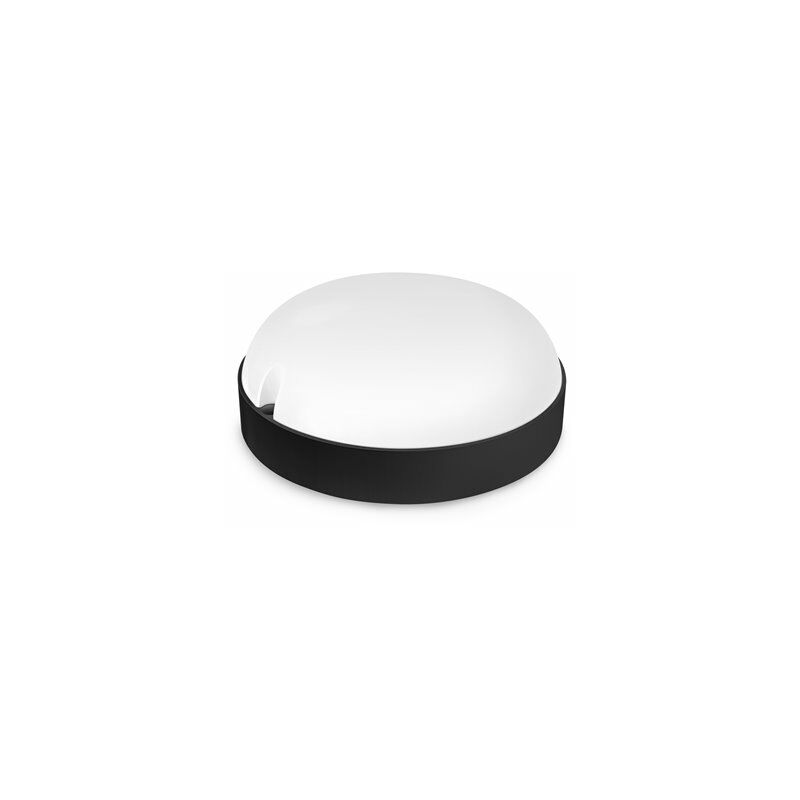 foto del prodotto applique da esterno led tondo matel sensor 12w nero freddo