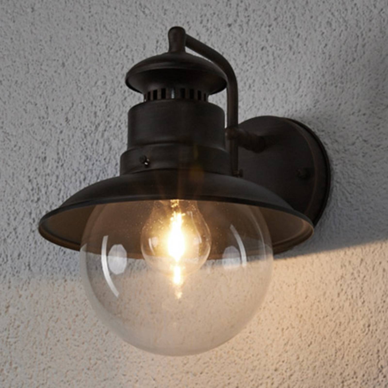 foto del prodotto applique da esterno lindby eddie, color ruggine, metallo, ip44, e27