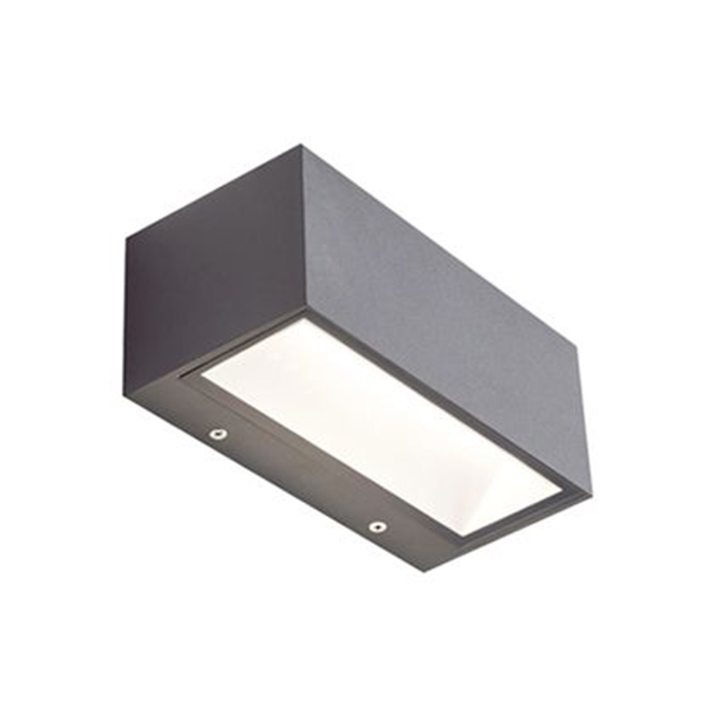 foto del prodotto applique da esterno media biemissione box alluminio grafite 12w led 4000k