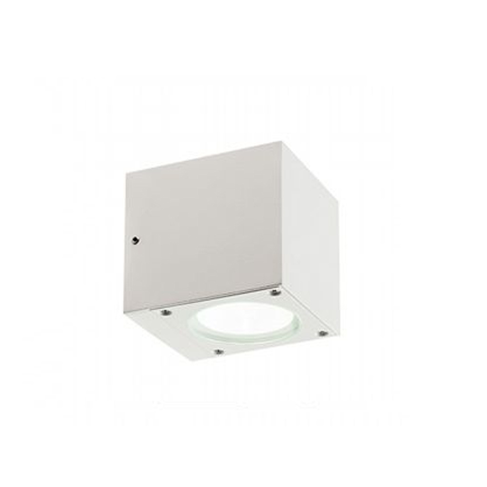 foto del prodotto applique da esterno moderna lula alluminio e vetro bianco led 6 6w 3000k