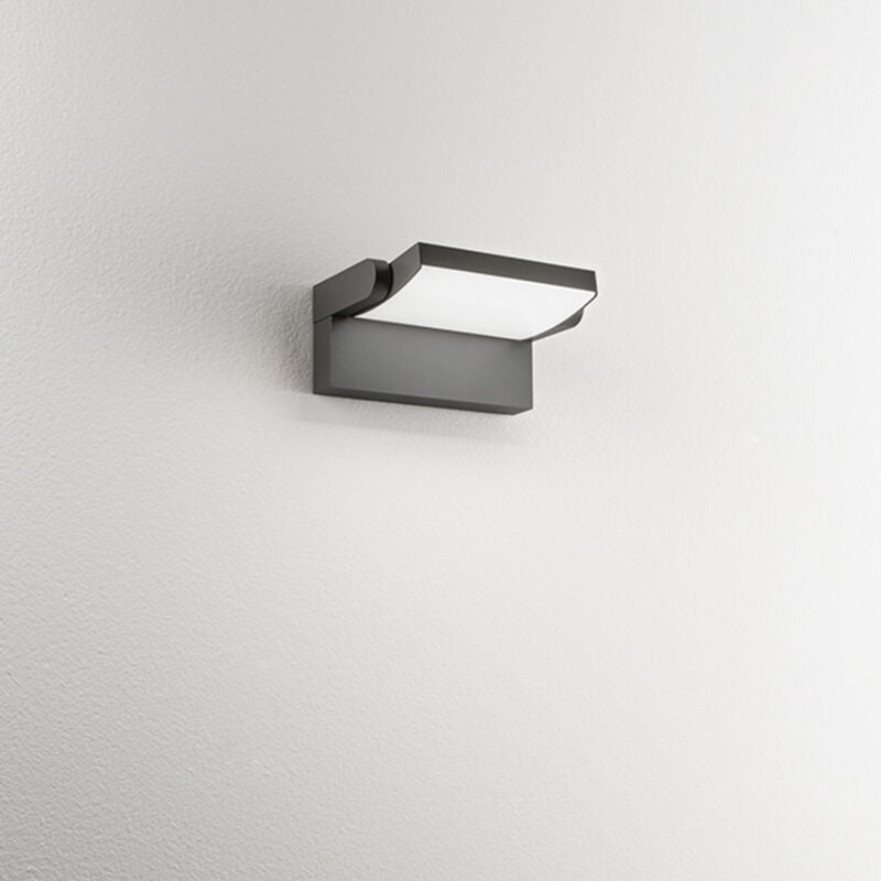 foto del prodotto applique da esterno moderna monitor alluminio grigio acrilico led 21w 3000k