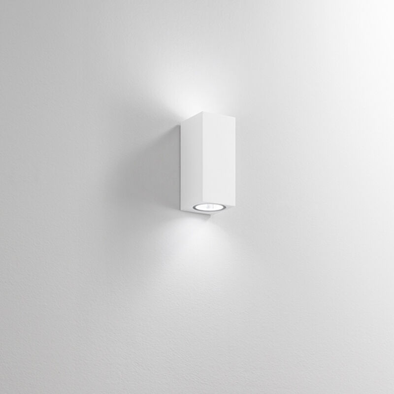foto del prodotto applique da esterno moderna monolite alluminio bianco 2 luci gx53