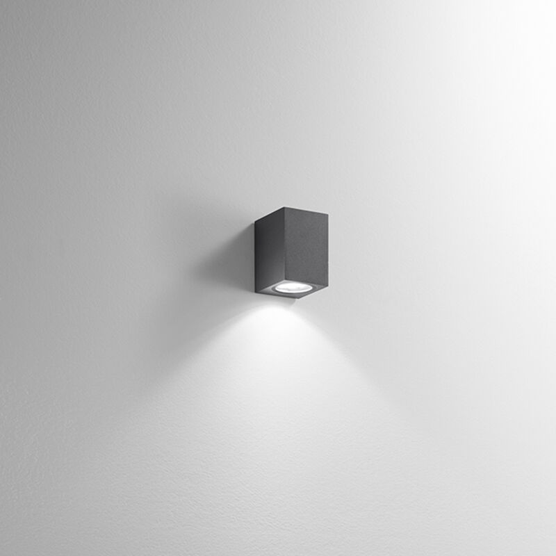 foto del prodotto applique da esterno moderna monolite alluminio grigio grafite 1 luce gu10