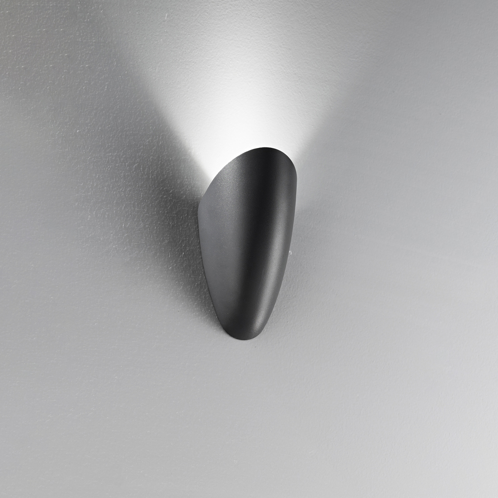 foto del prodotto applique da esterno moderna nautilus metallo grigio vetro led 13w 3000k