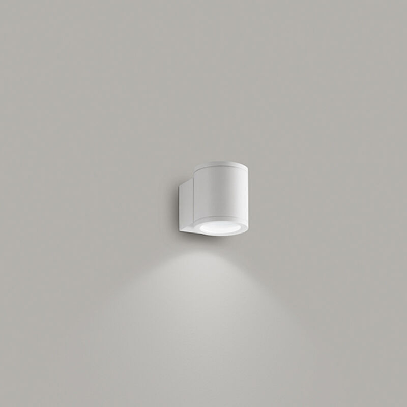 foto del prodotto applique da esterno moderna quarondo metallo bianco vetro 1 luce gu10