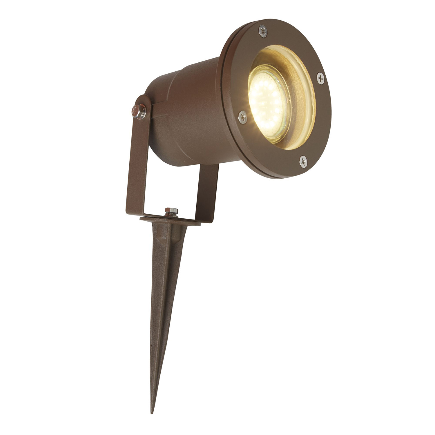 foto del prodotto applique da esterno moderna spikey alluminio marrone vetro 1 luce gu10