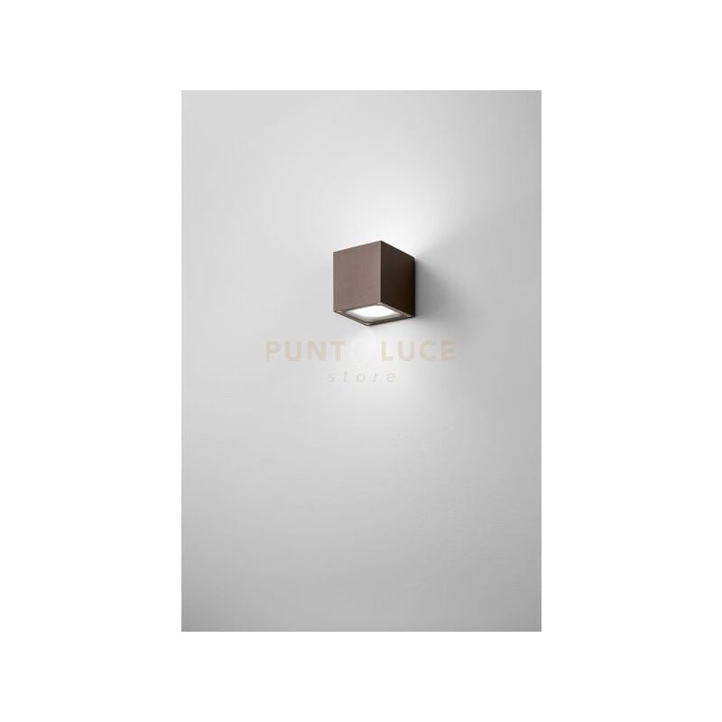 foto del prodotto applique da esterno moderna totem metallo ruggine vetro 2 luci gx53