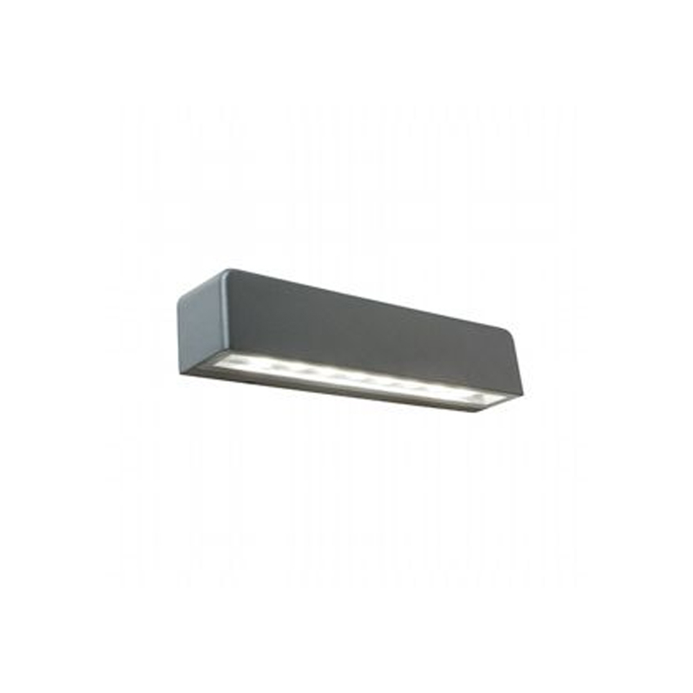 foto del prodotto applique da esterno moderna unit alluminio e vetro grigio led 9w 4000k