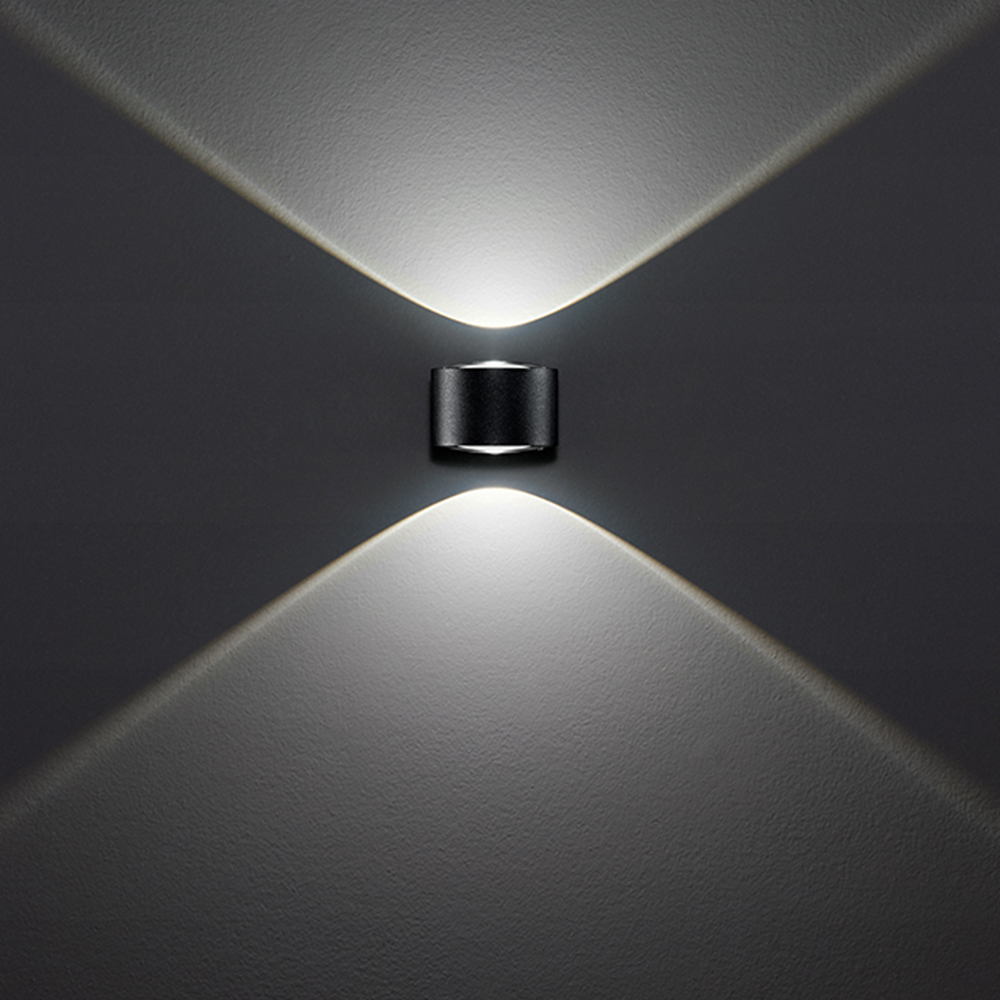 foto del prodotto applique da esterno moderna vision metallo grigio grafite vetro led 6w 3000k