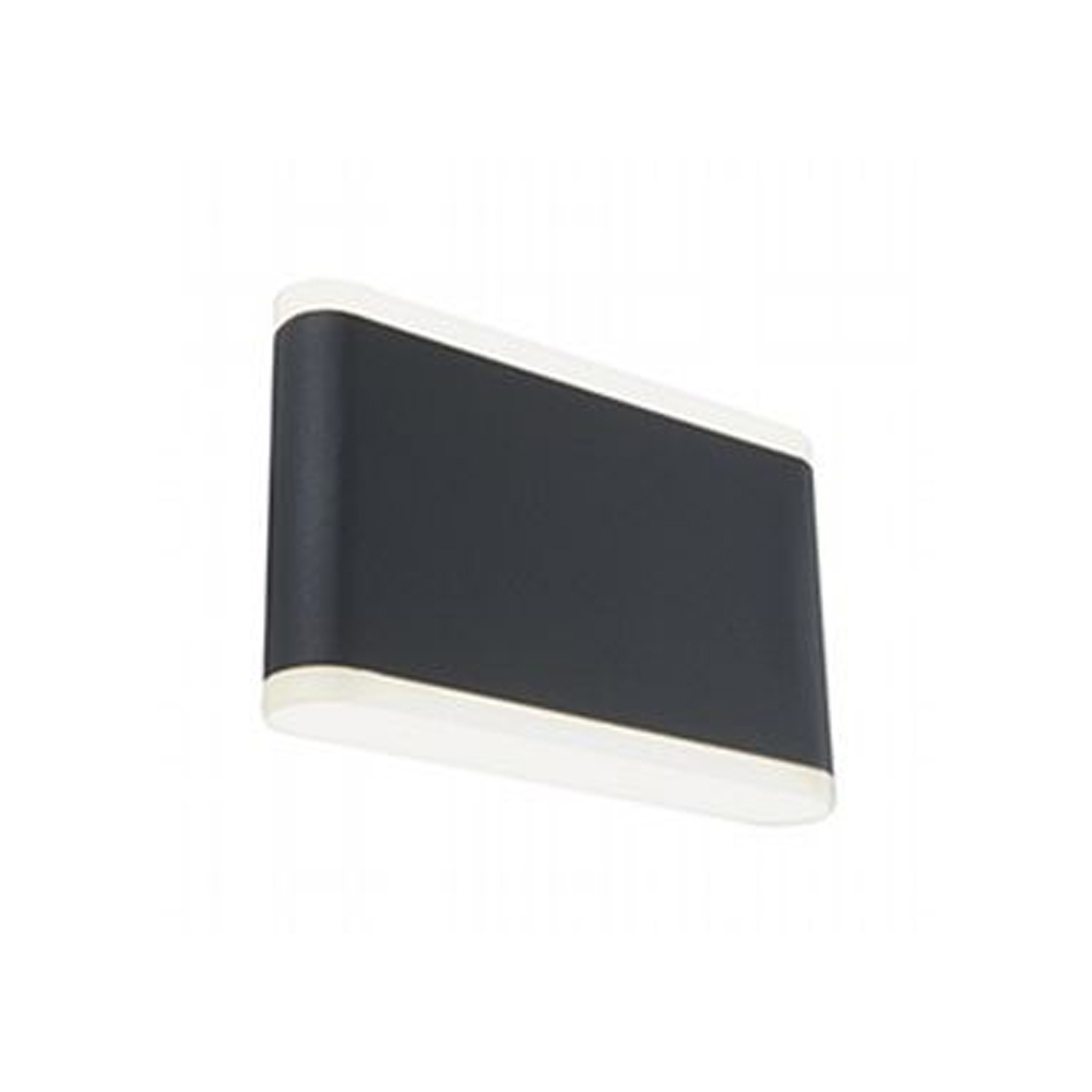 foto del prodotto applique da esterno moderna wave alluminio e termoplastica grigio led 7+7w 4000k
