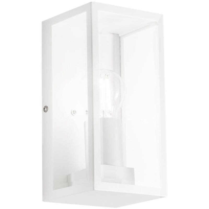 foto del prodotto applique da esterno mondrian in metallo bianco e vetro bianco