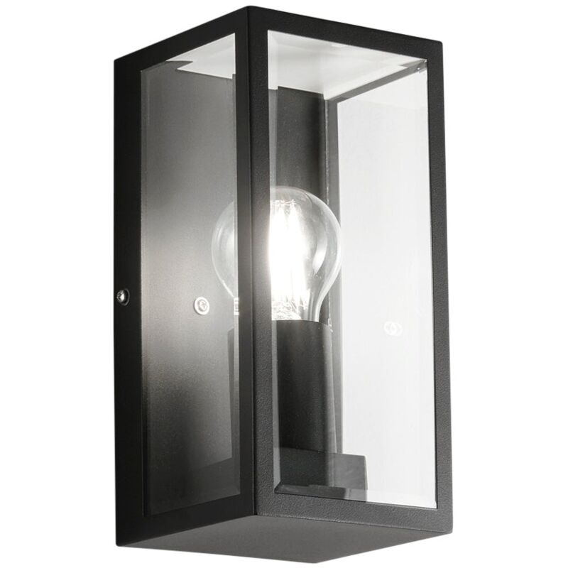 foto del prodotto applique da esterno mondrian in metallo nero e vetro nero