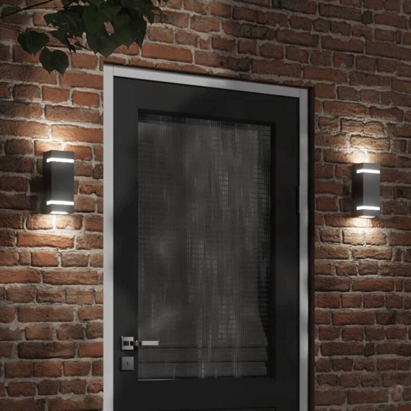 foto del prodotto applique da esterno nera in acciaio inossidabile vidaxl
