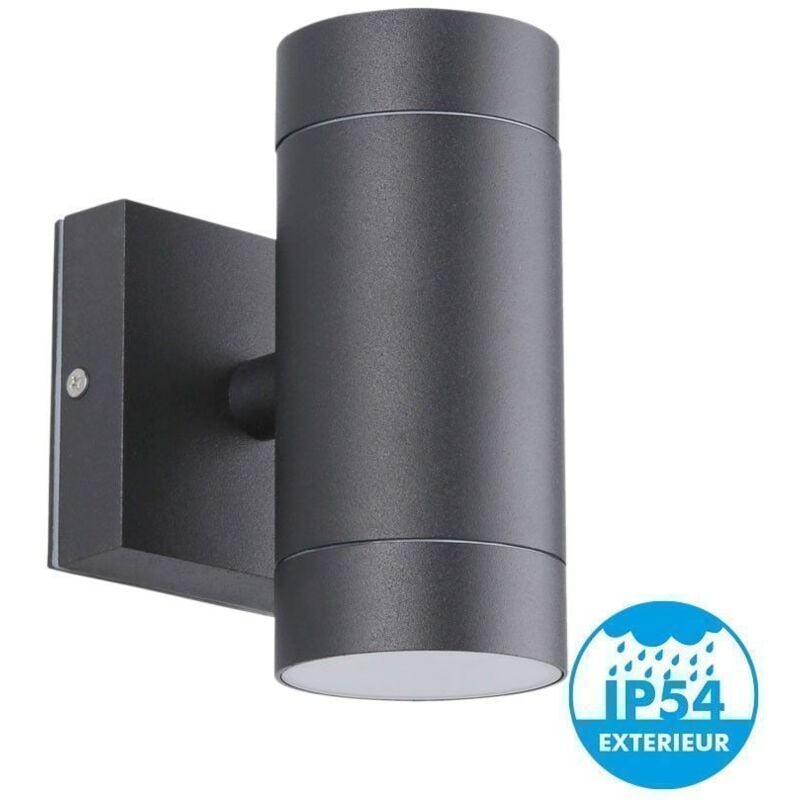 foto del prodotto applique da esterno per esterno a doppio raggio nero gu10 ip54
