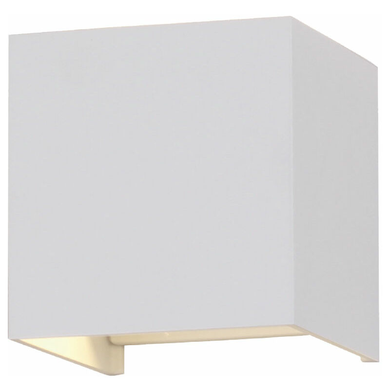 foto del prodotto applique da esterno up and down luci da esterno applique led da esterno, cono di luce orientabile, alluminio bianco, led 5w 700lm bianco caldo, lxpxh