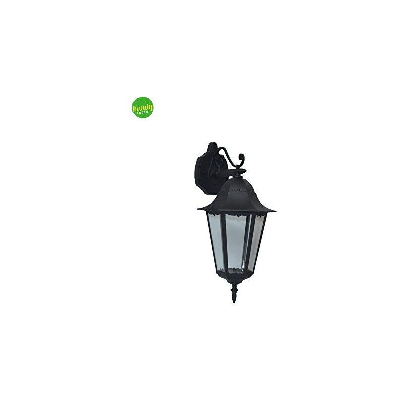foto del prodotto applique da esterno verso il basso green light ermes ip44 e27 nera