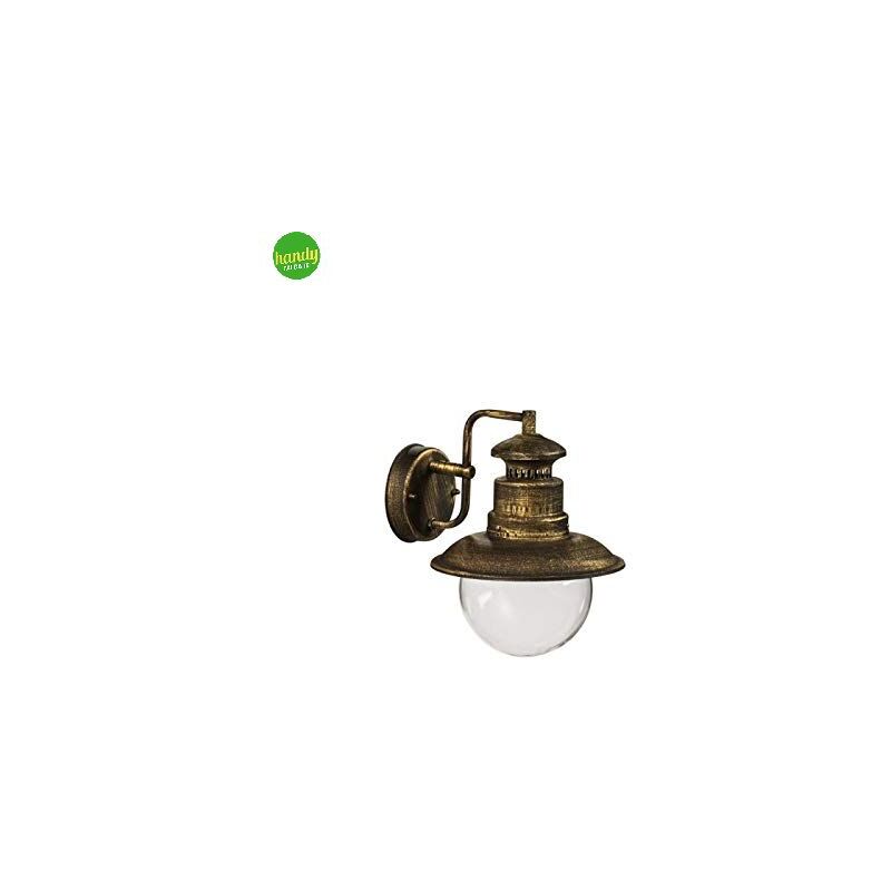 foto del prodotto applique da esterno verso il basso green light gea ip44 e27 nero oro