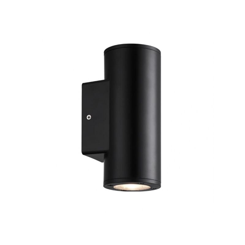 foto del prodotto applique da esterno yopol 2xgu10 cilindro in policarbonato nero 18,6x7,6x9,9 cm ip54
