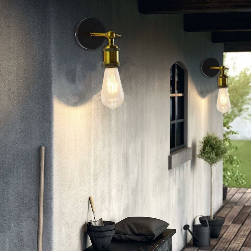 foto del prodotto applique da interno 2 pezzi lampada a muro vintage e27 illuminazione per ristorante corridoio antico bronzo