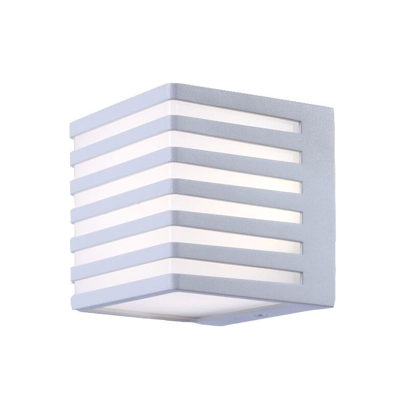 foto del prodotto applique da muro per esterno a led 10 watt lampada decorativa a strisce cubo bianco da parete per facciata balcone terrazzo ip54